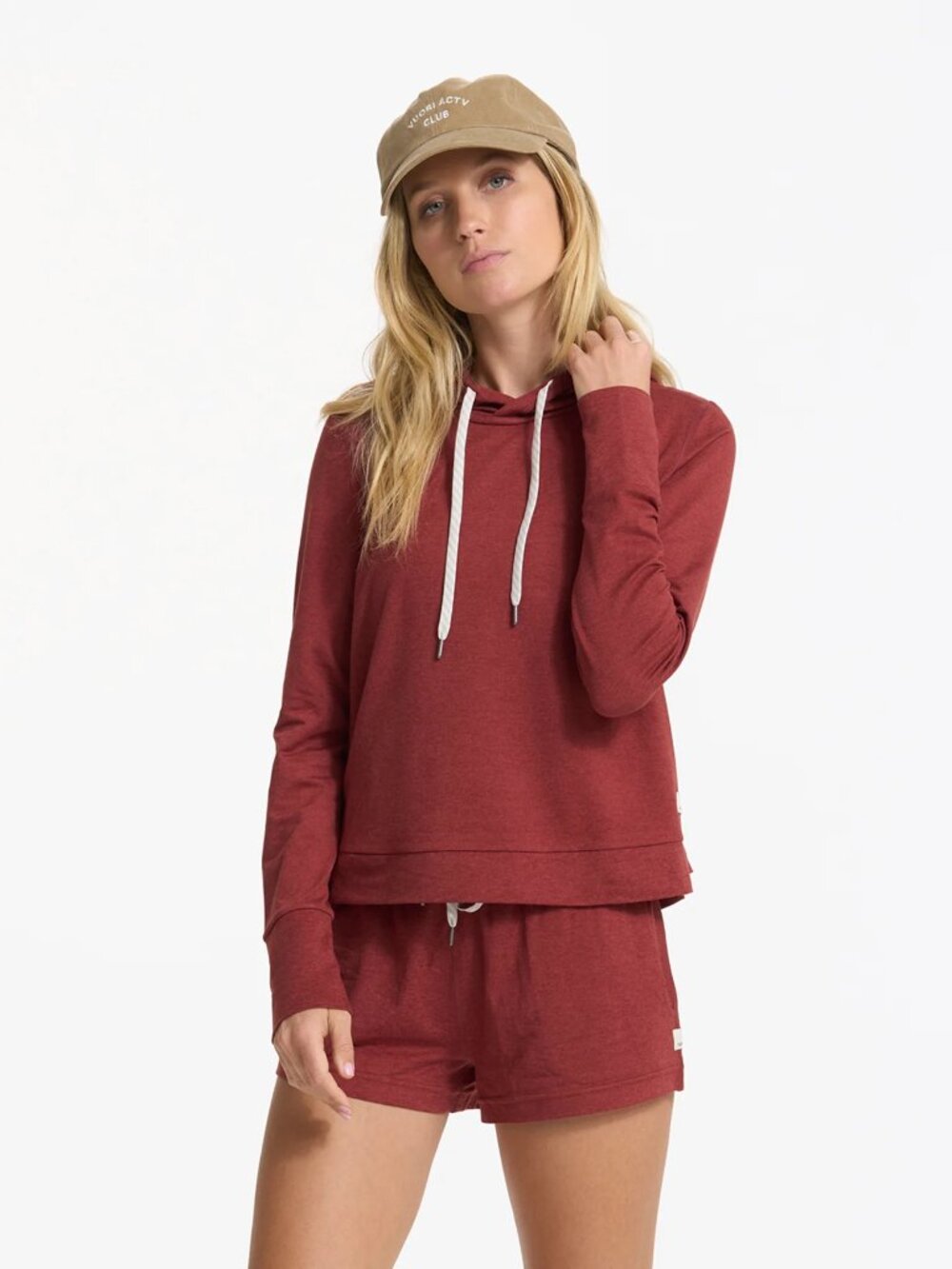 Vuori Halo Essential Hoodie Currant Heather Women’s XL Tag Included